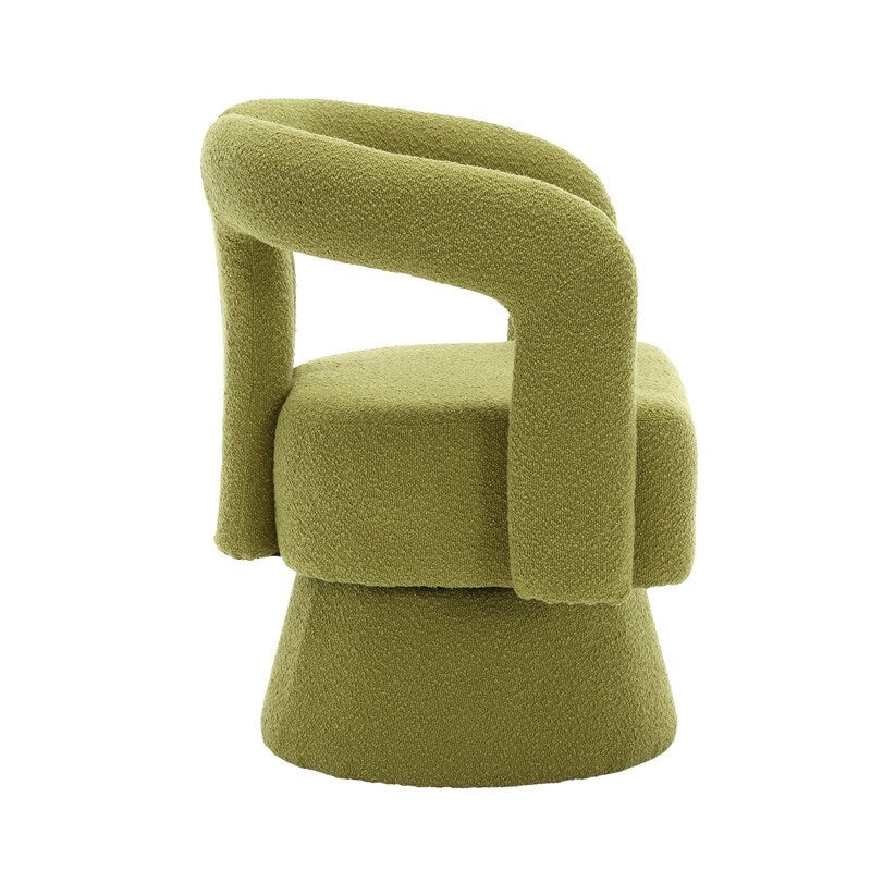 Swivel Barrel Chair, Comfy Round Accent Chair for Living Room, Olive Green