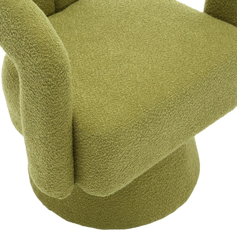 Swivel Barrel Chair, Comfy Round Accent Chair for Living Room, Olive Green