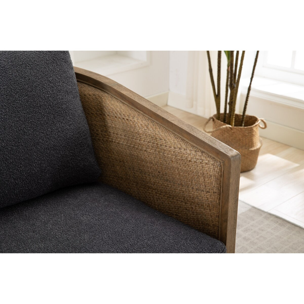 Swivel Barrel Chair, Comfy Round Accent Chair, 360 Degree Swivel Barrel Club Chair, Leisure Arm Chair with Rattan Woven Frame
