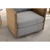 Swivel Barrel Chair, Comfy Round Accent Chair, 360 Degree Swivel Barrel Club Chair, Leisure Arm Chair with Rattan Woven Frame