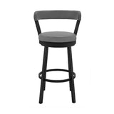 Swivel Barstool with Curved Open Back and Metal Legs