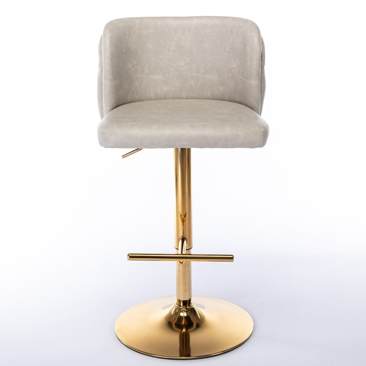 Swivel Barstools Adjusatble Seat Height,PU Upholstered Bar Stools with the whole Back,Set of 2