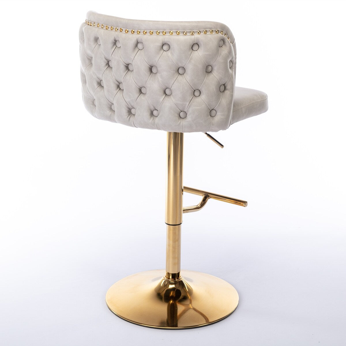 Swivel Barstools Adjusatble Seat Height,PU Upholstered Bar Stools with the whole Back,Set of 2