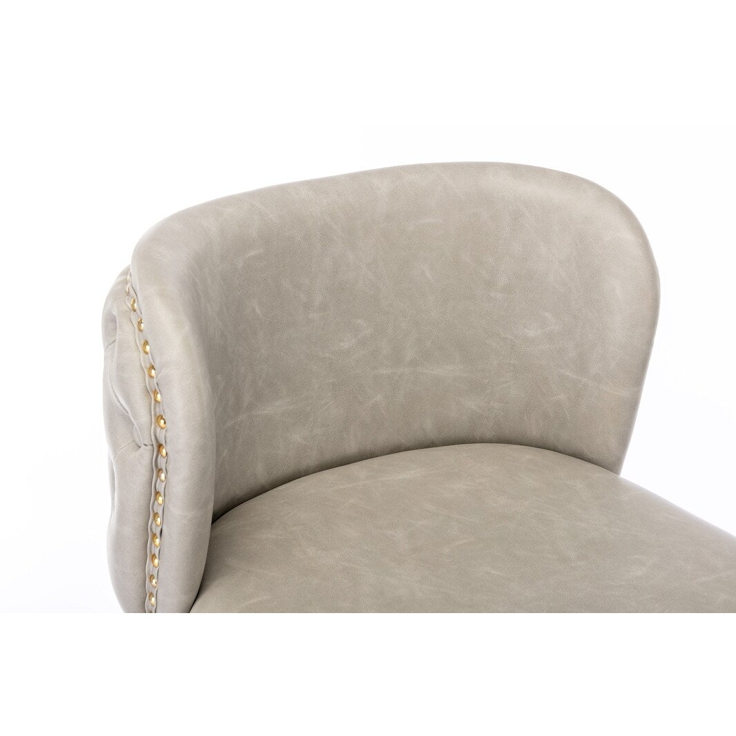 Swivel Barstools Adjusatble Seat Height,PU Upholstered Bar Stools with the whole Back,Set of 2