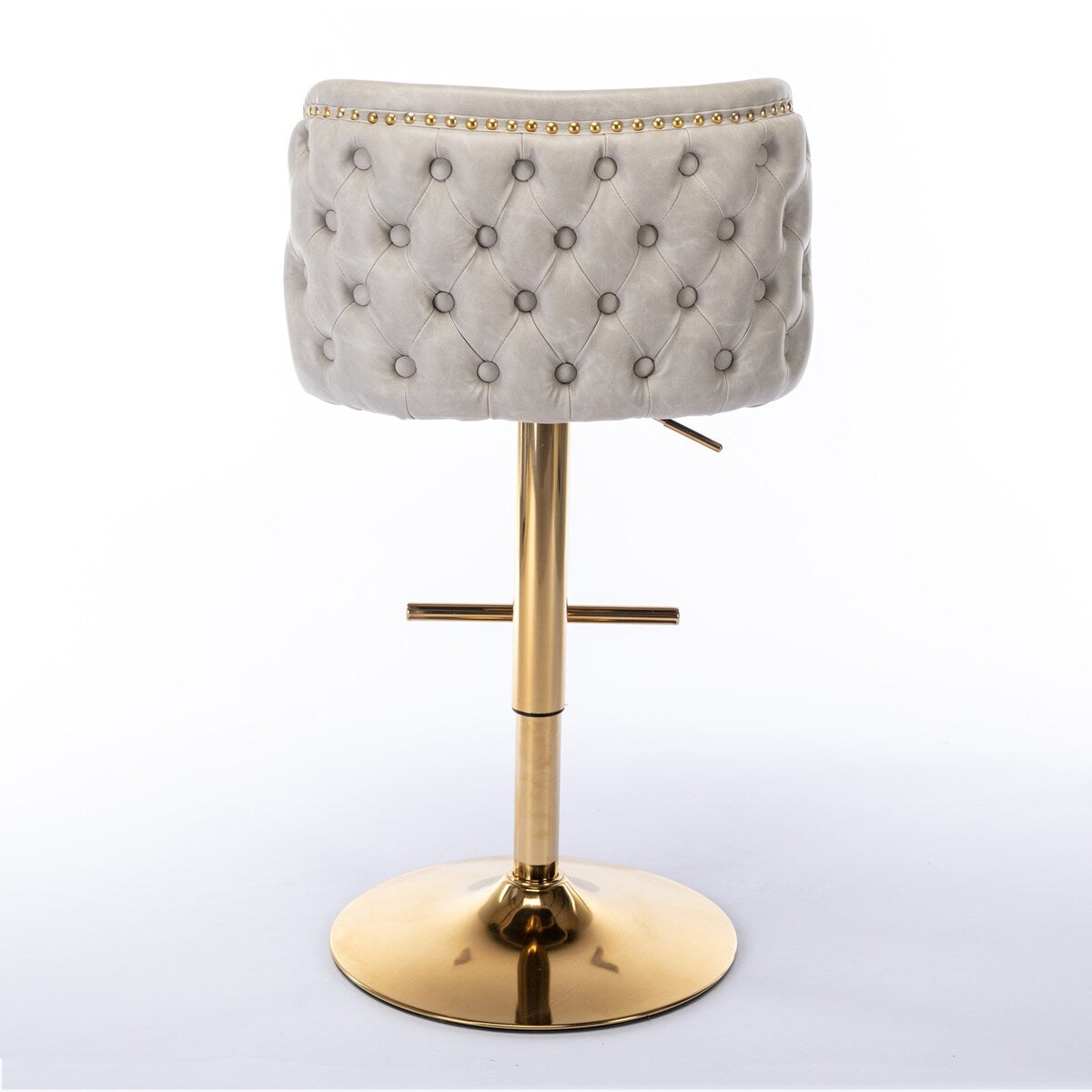 Swivel Barstools Adjusatble Seat Height,PU Upholstered Bar Stools with the whole Back,Set of 2