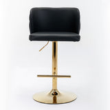 Swivel Barstools Adjusatble Seat Height,PU Upholstered Bar Stools with the whole Back,Set of 2
