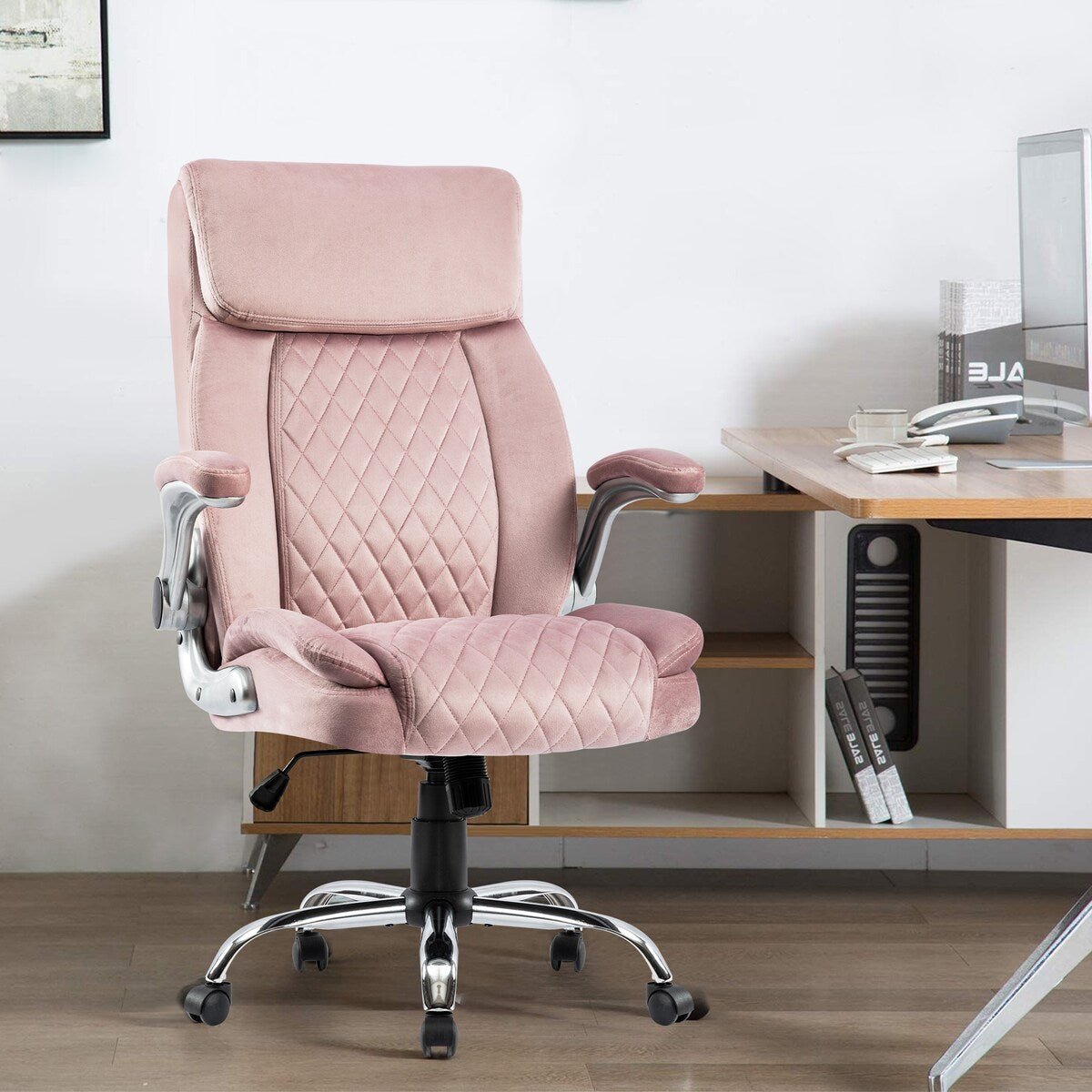 Swivel Office Room Chair Executive Desk Chair With Comfortable Cushion and Adjustment Features,Easy Rocking