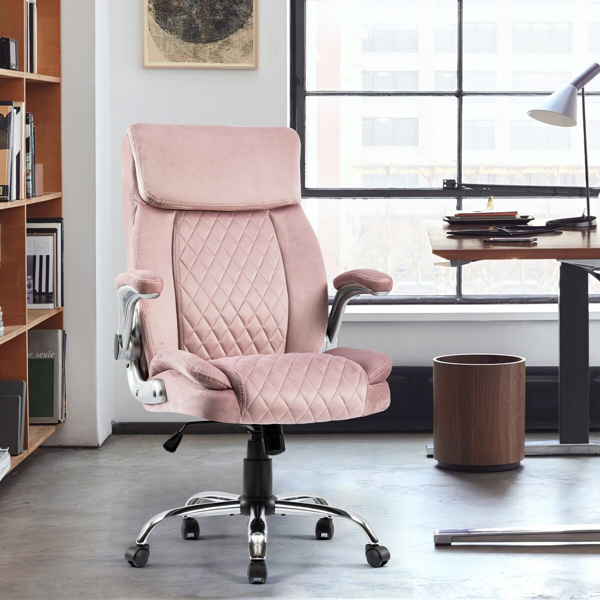 Swivel Office Room Chair Executive Desk Chair With Comfortable Cushion and Adjustment Features,Easy Rocking