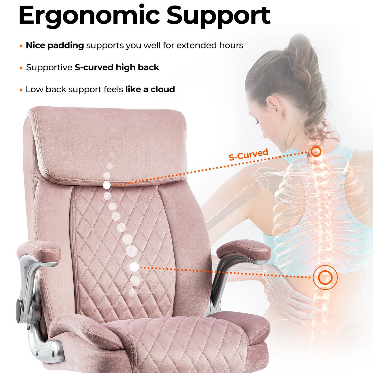 Swivel Office Room Chair Executive Desk Chair With Comfortable Cushion and Adjustment Features,Easy Rocking