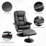 Swivel PU Leather Reclining Chair with Ottoman