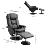 Swivel PU Leather Reclining Chair with Ottoman
