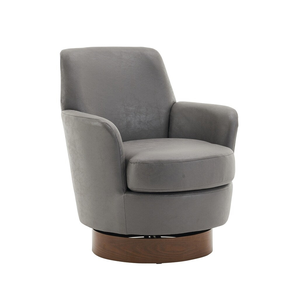 Swivel Round Accent Chairs Armchair with Stainless Steel Base