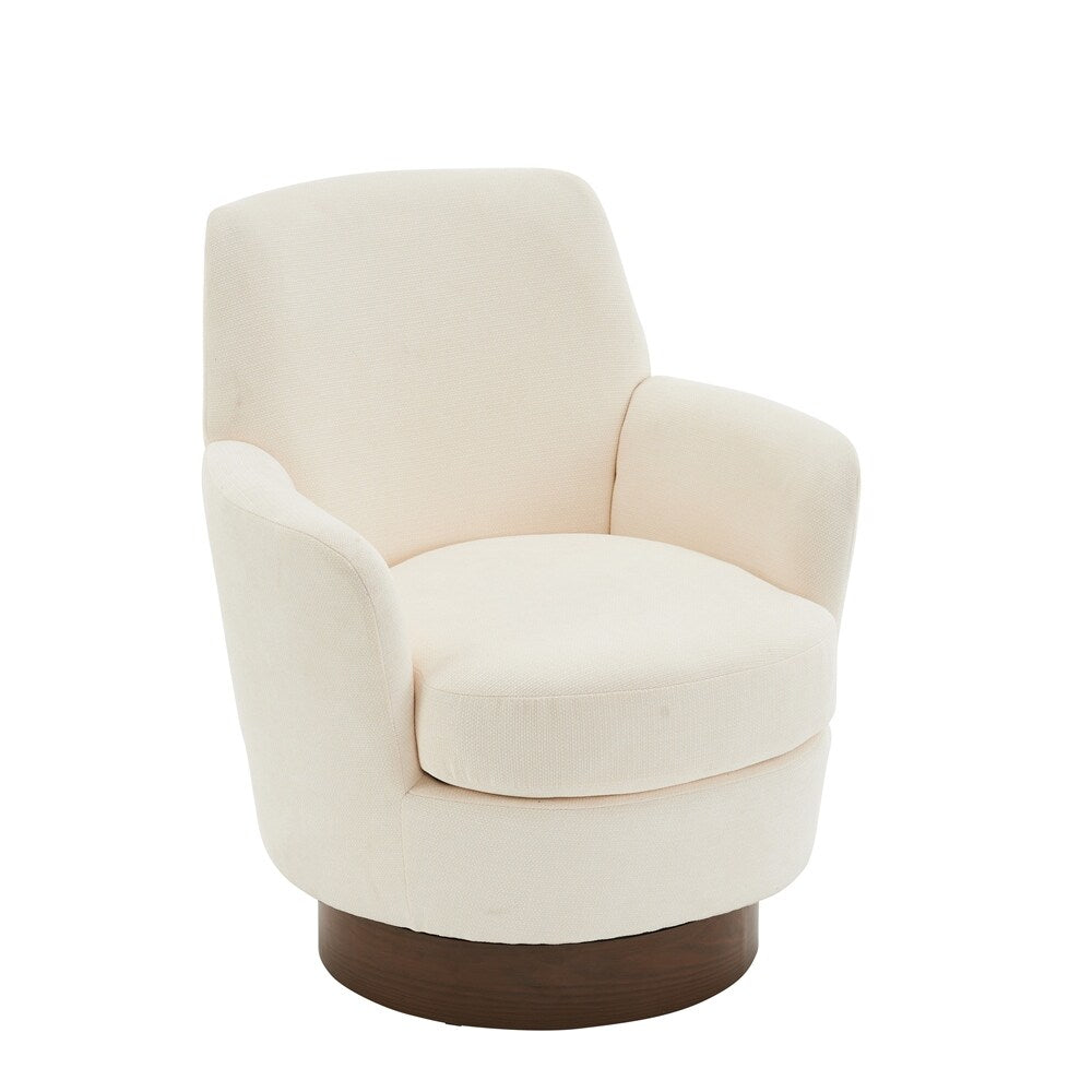 Swivel Round Accent Chairs Armchair with Stainless Steel Base