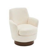 Swivel Round Accent Chairs Armchair with Stainless Steel Base