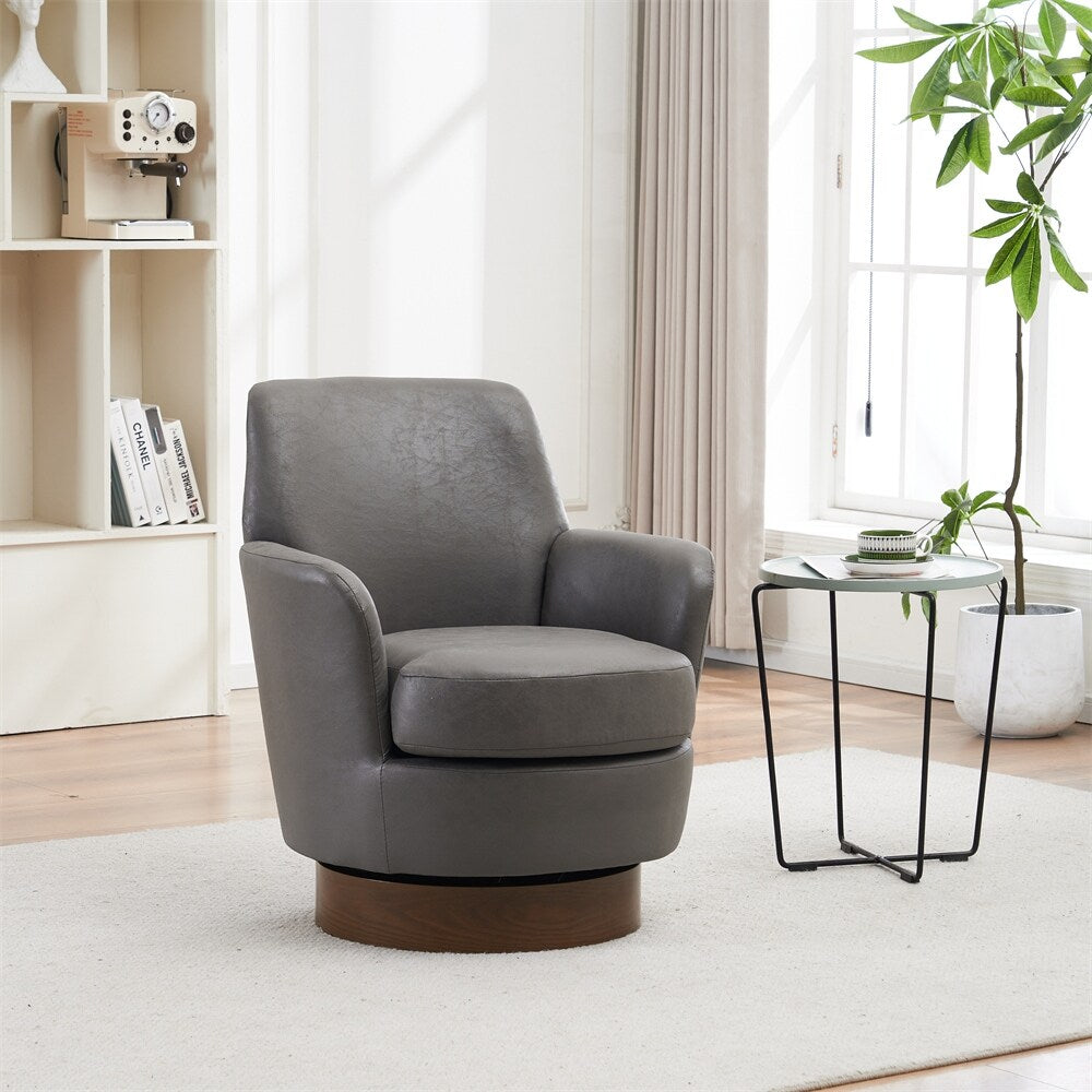Swivel Round Accent Chairs Armchair with Stainless Steel Base