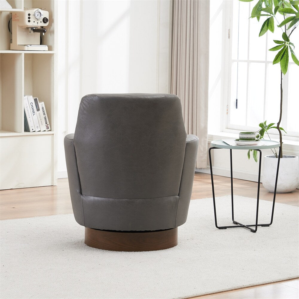 Swivel Round Accent Chairs Armchair with Stainless Steel Base