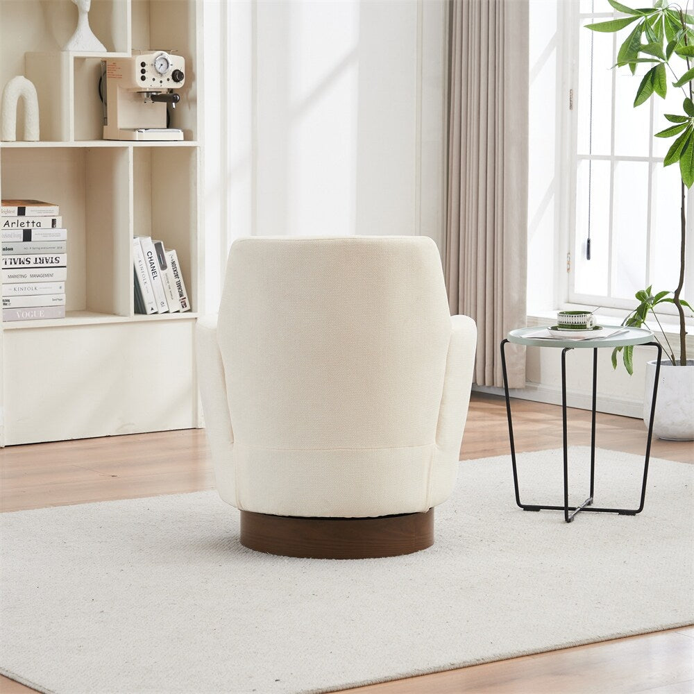 Swivel Round Accent Chairs Armchair with Stainless Steel Base