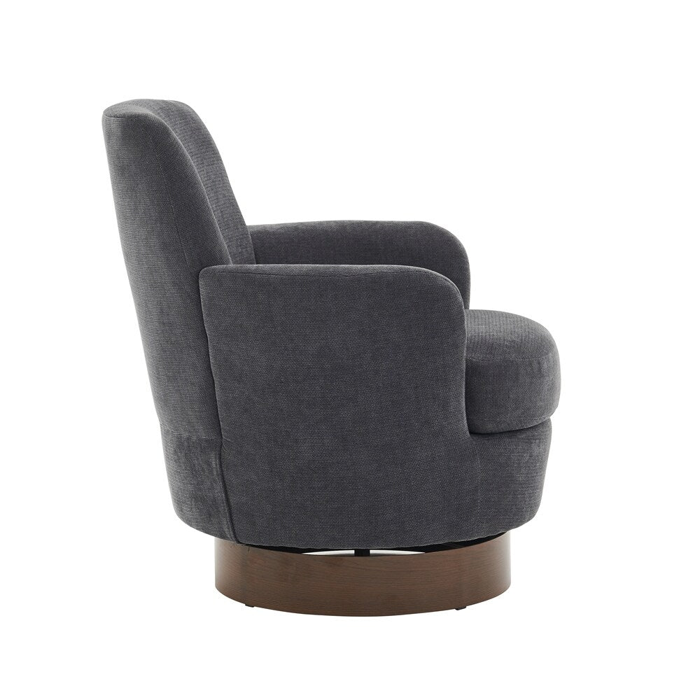 Swivel Round Accent Chairs Armchair with Stainless Steel Base