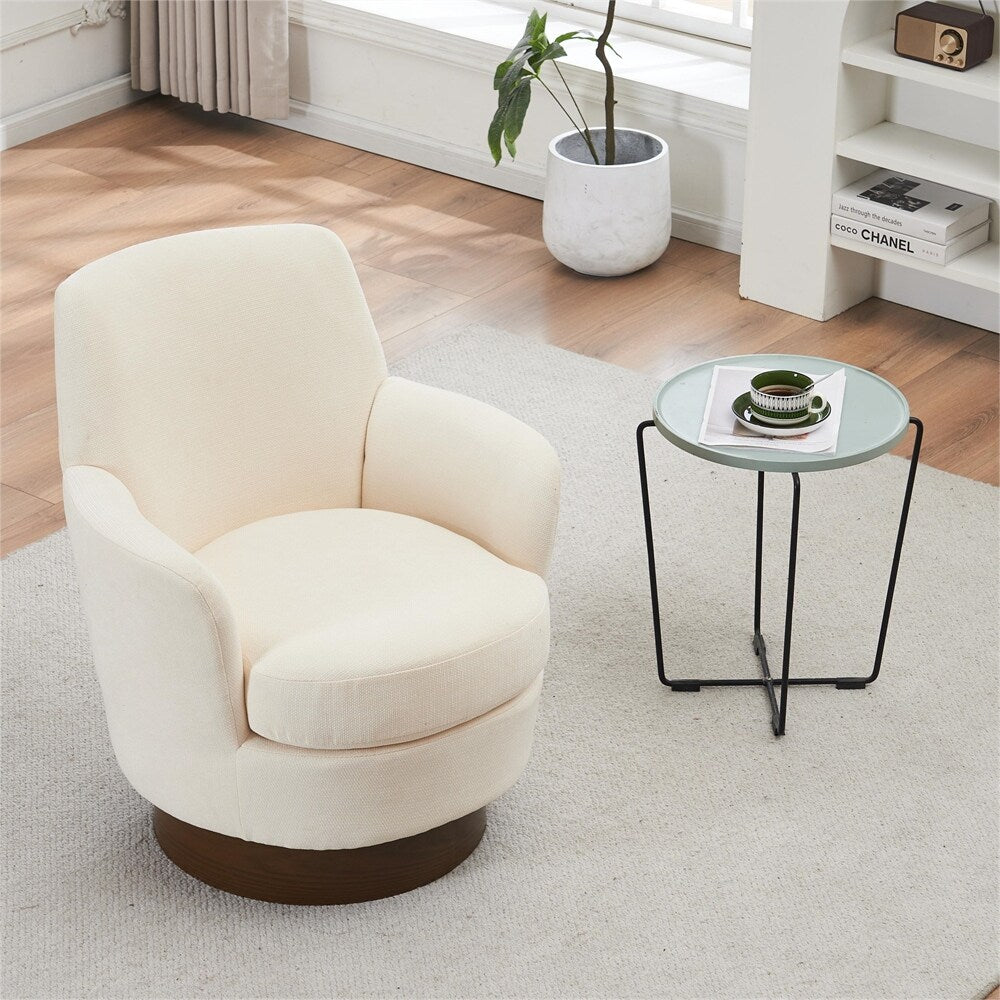 Swivel Round Accent Chairs Armchair with Stainless Steel Base