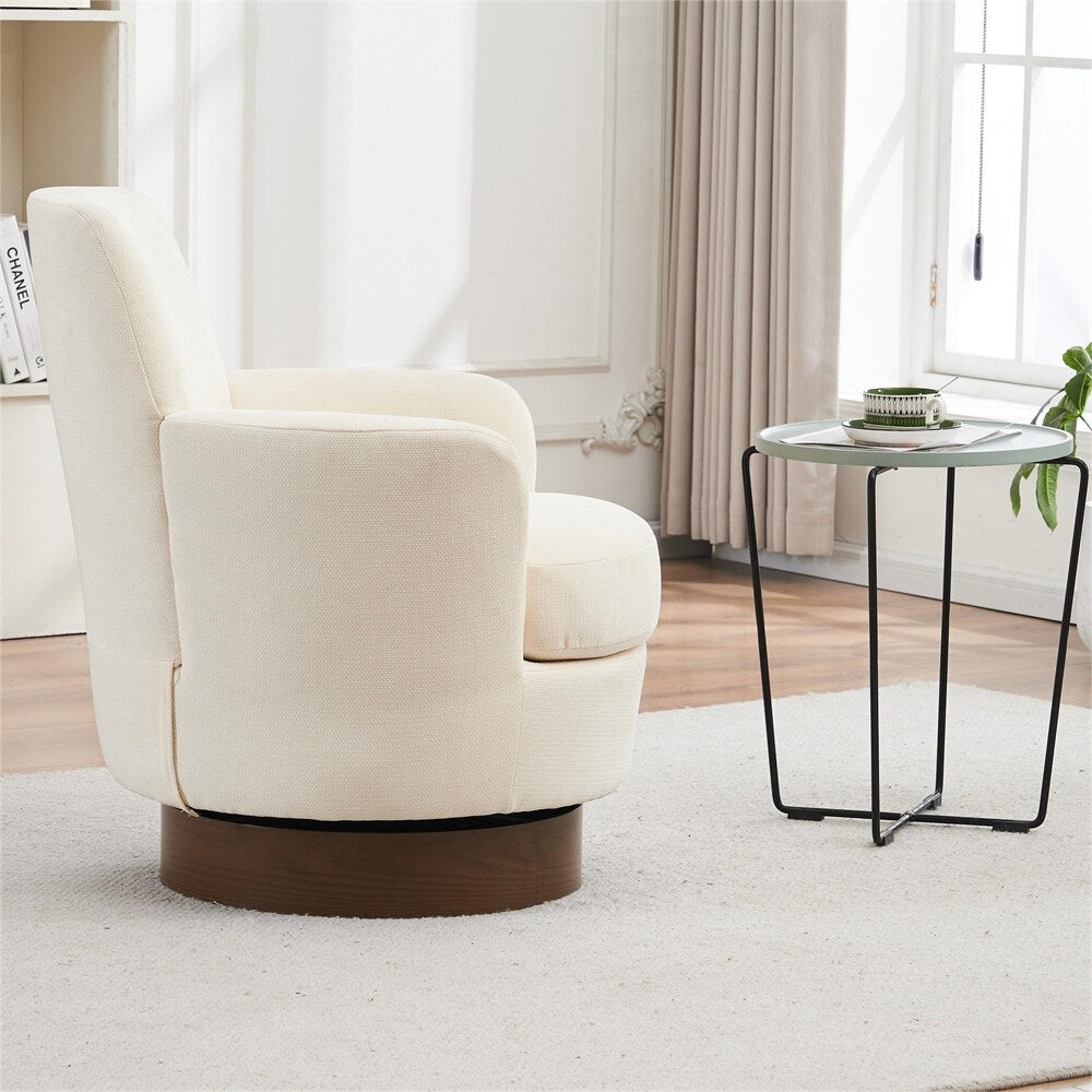 Swivel Round Accent Chairs Armchair with Stainless Steel Base