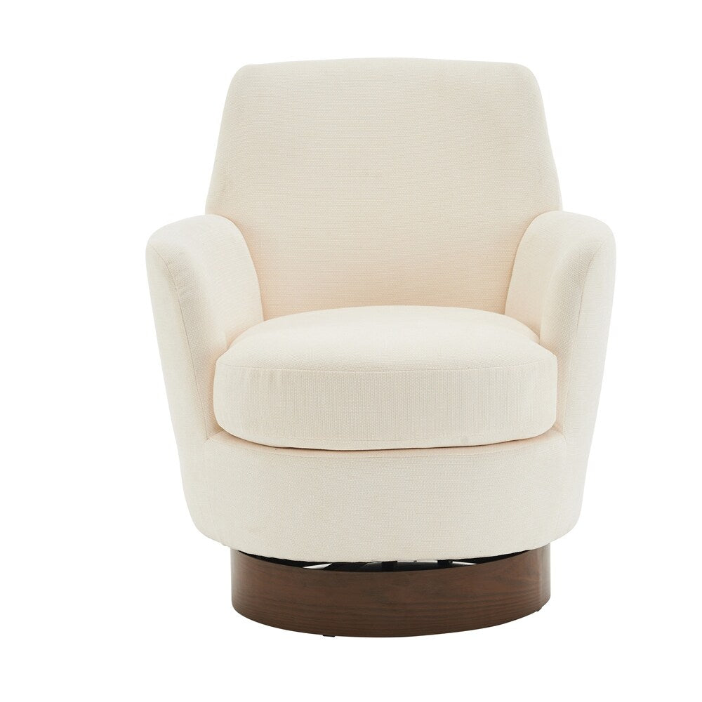 Swivel Round Accent Chairs Armchair with Stainless Steel Base