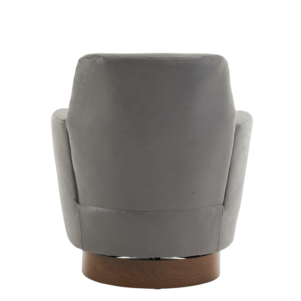 Swivel Round Accent Chairs Armchair with Stainless Steel Base