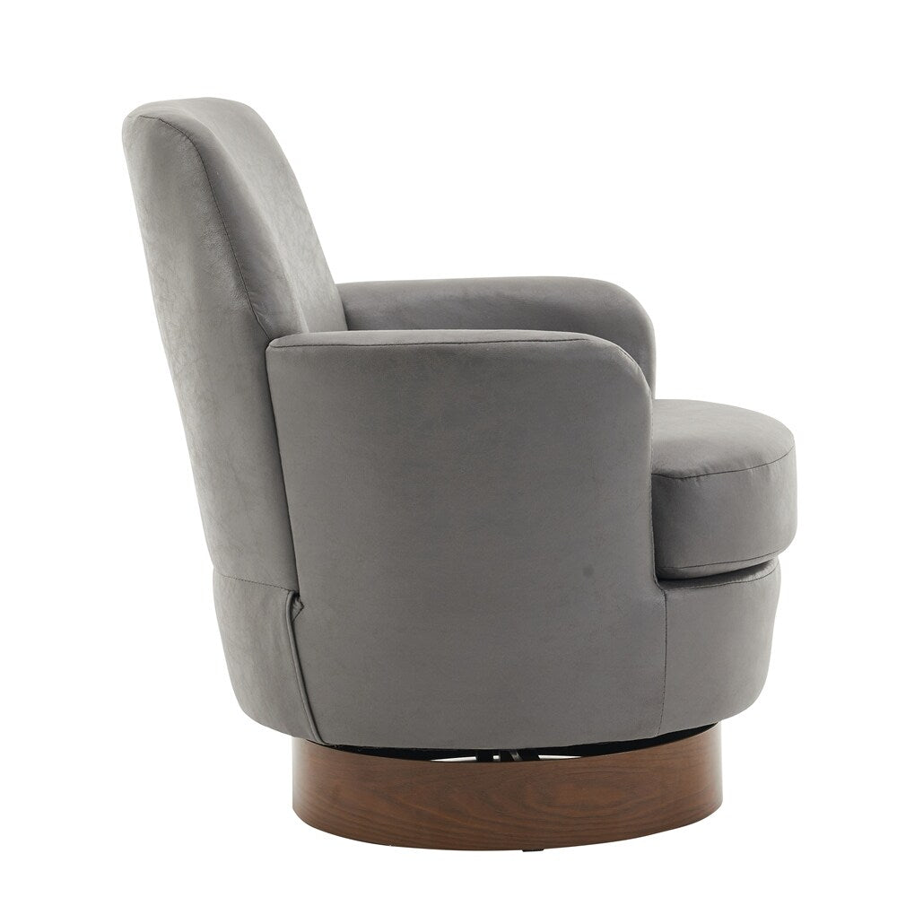 Swivel Round Accent Chairs Armchair with Stainless Steel Base