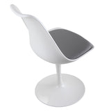 Swivel Tulip Side Chair,Dining Chair with Cushioned Seat and Curved Backrest