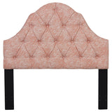 Swoon Melon Fabric Camel-Back Button-Tufted King Upholstered Headboard