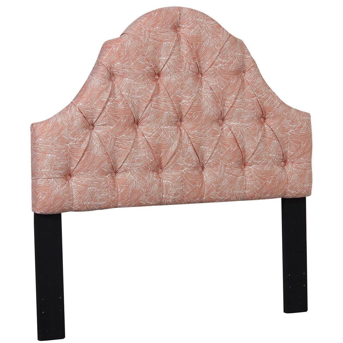 Swoon Melon Fabric Camel-Back Button-Tufted King Upholstered Headboard