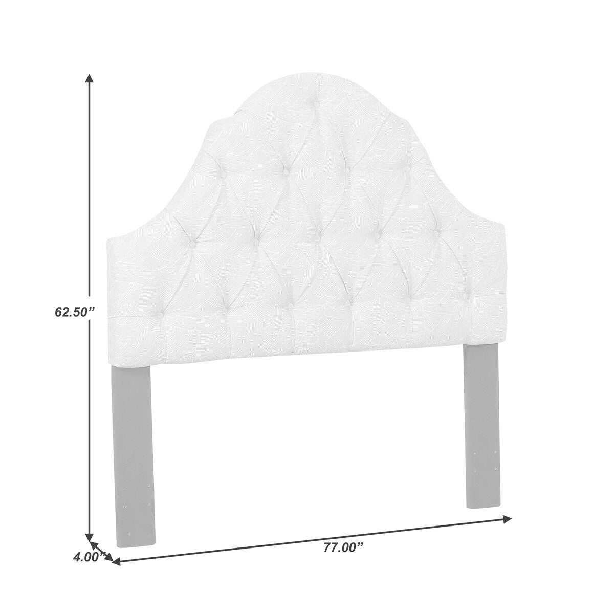 Swoon Melon Fabric Camel-Back Button-Tufted King Upholstered Headboard