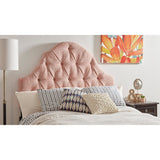 Swoon Melon Fabric Camel-Back Button-Tufted King Upholstered Headboard