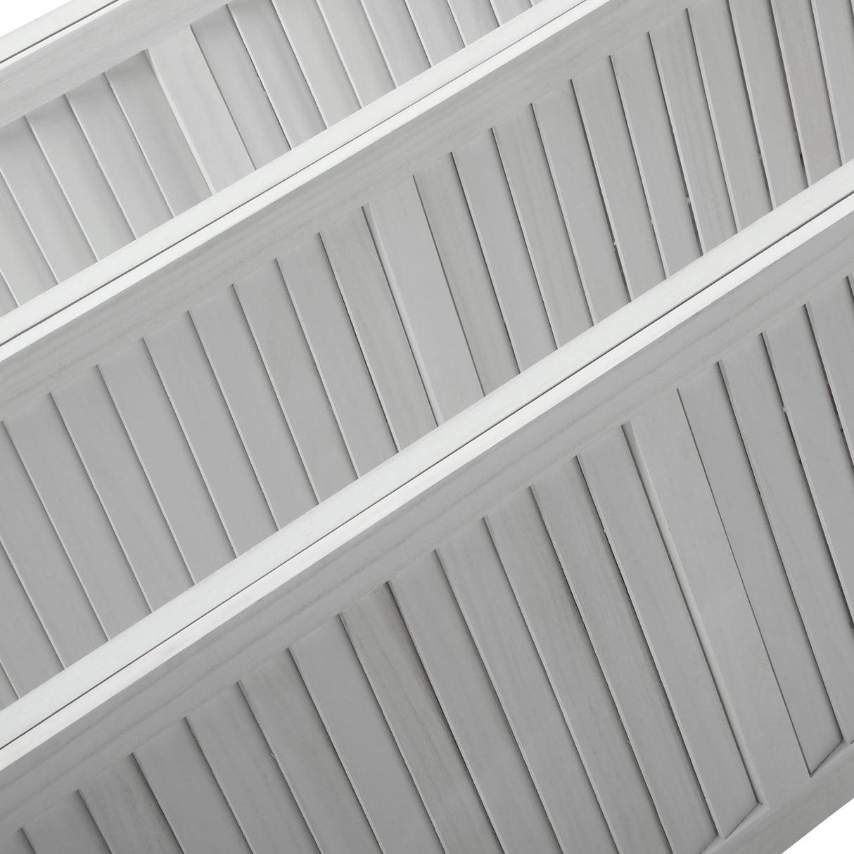 Sycamore wood 6 Panel Screen Folding Louvered Room Divider - Old white