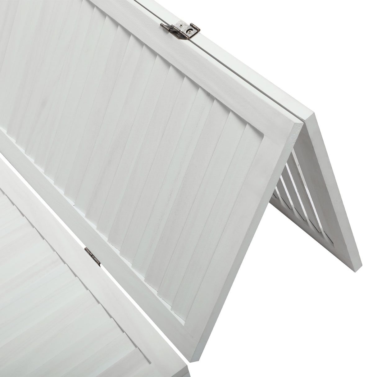 Sycamore wood 6 Panel Screen Folding Louvered Room Divider - Old white