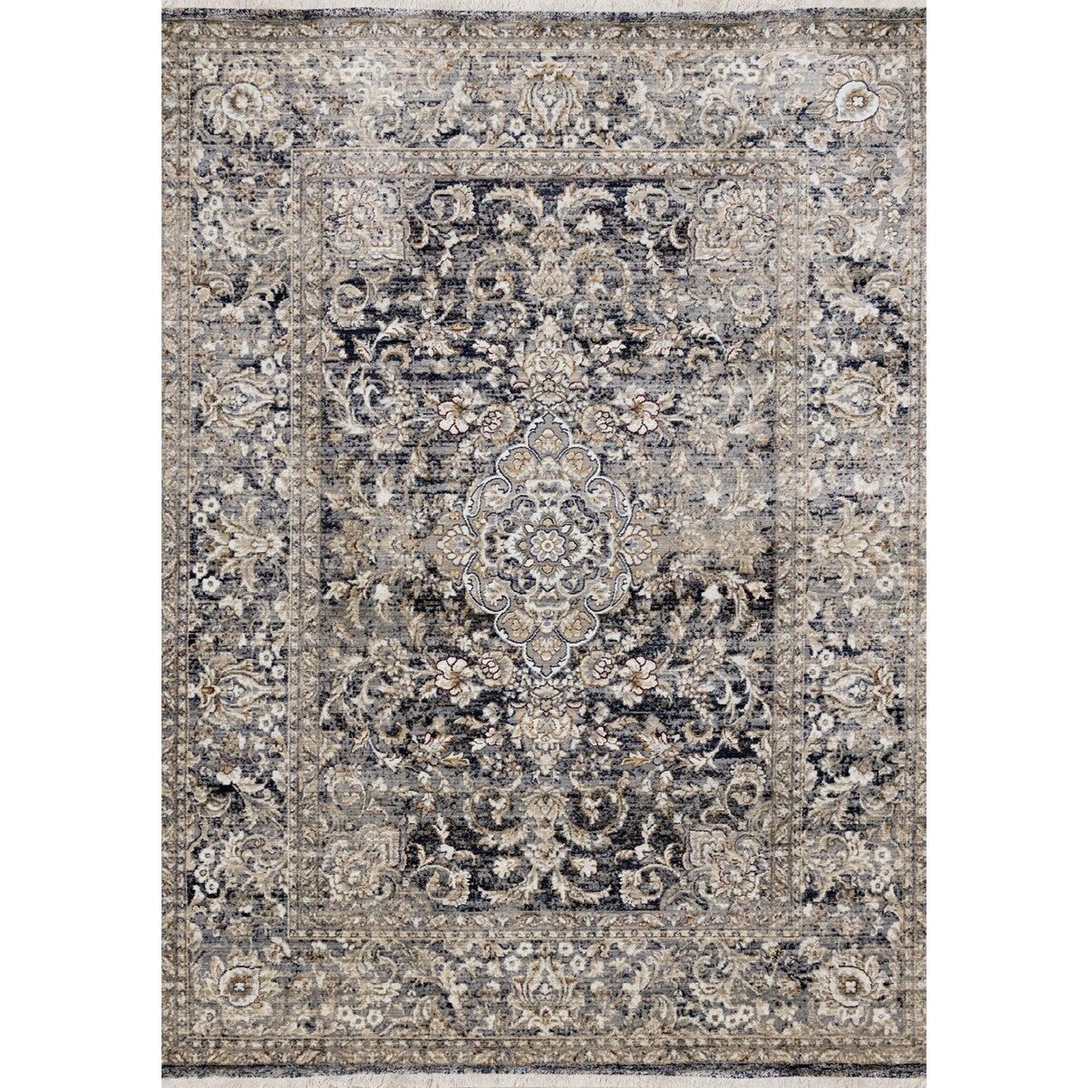Sydney Collection - Beige/Grey Elaborate Border Rug