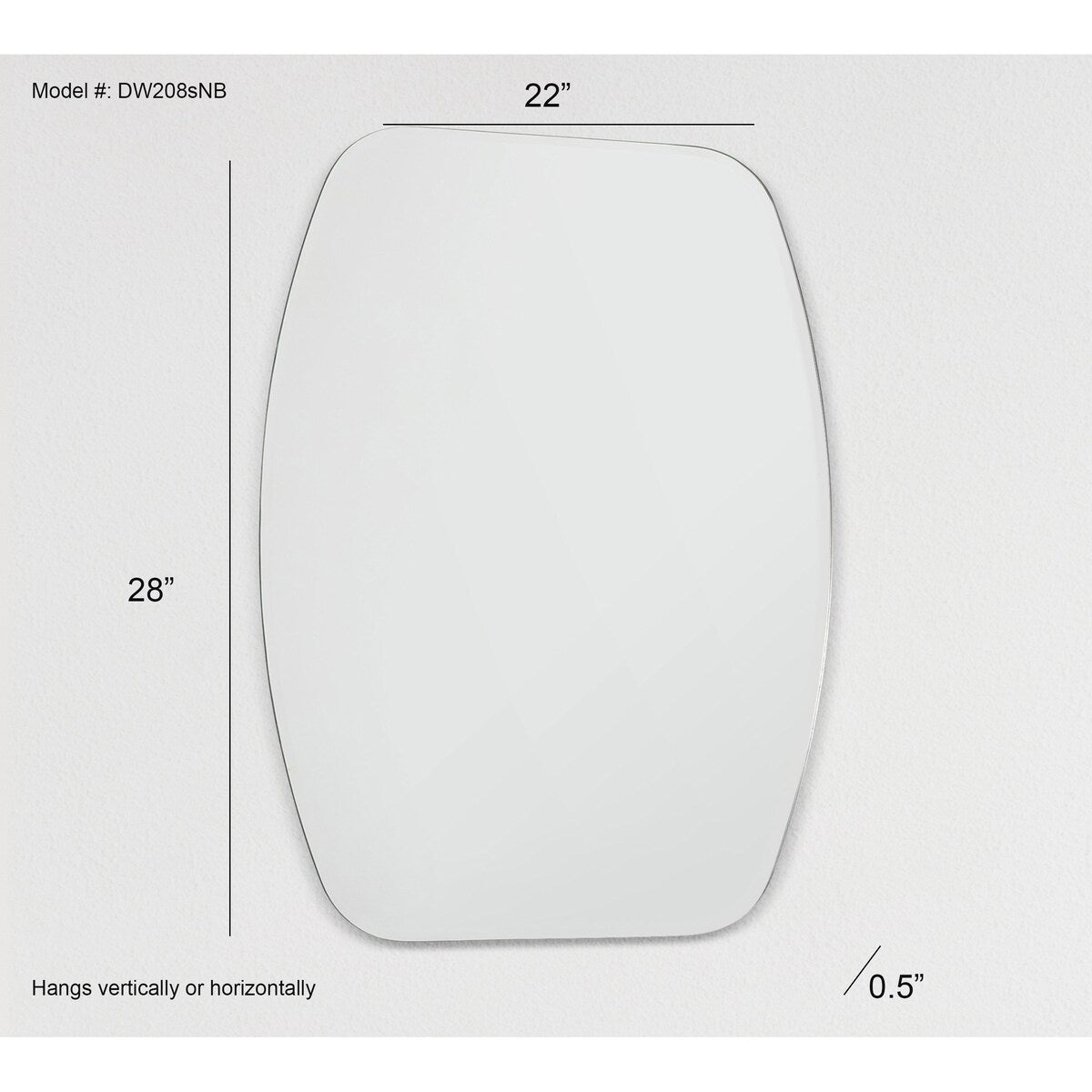 Sydney Mini 22 in. W x 28 in. H Oval Polished Frameless Bathroom Vanity Mirror - 22" x 28"