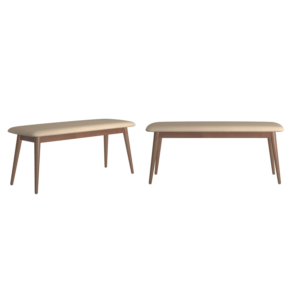 Sylvestria Mid-Century Walnut Finish Rectangular Dining Set