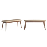 Sylvestria Mid-Century Walnut Finish Rectangular Dining Set