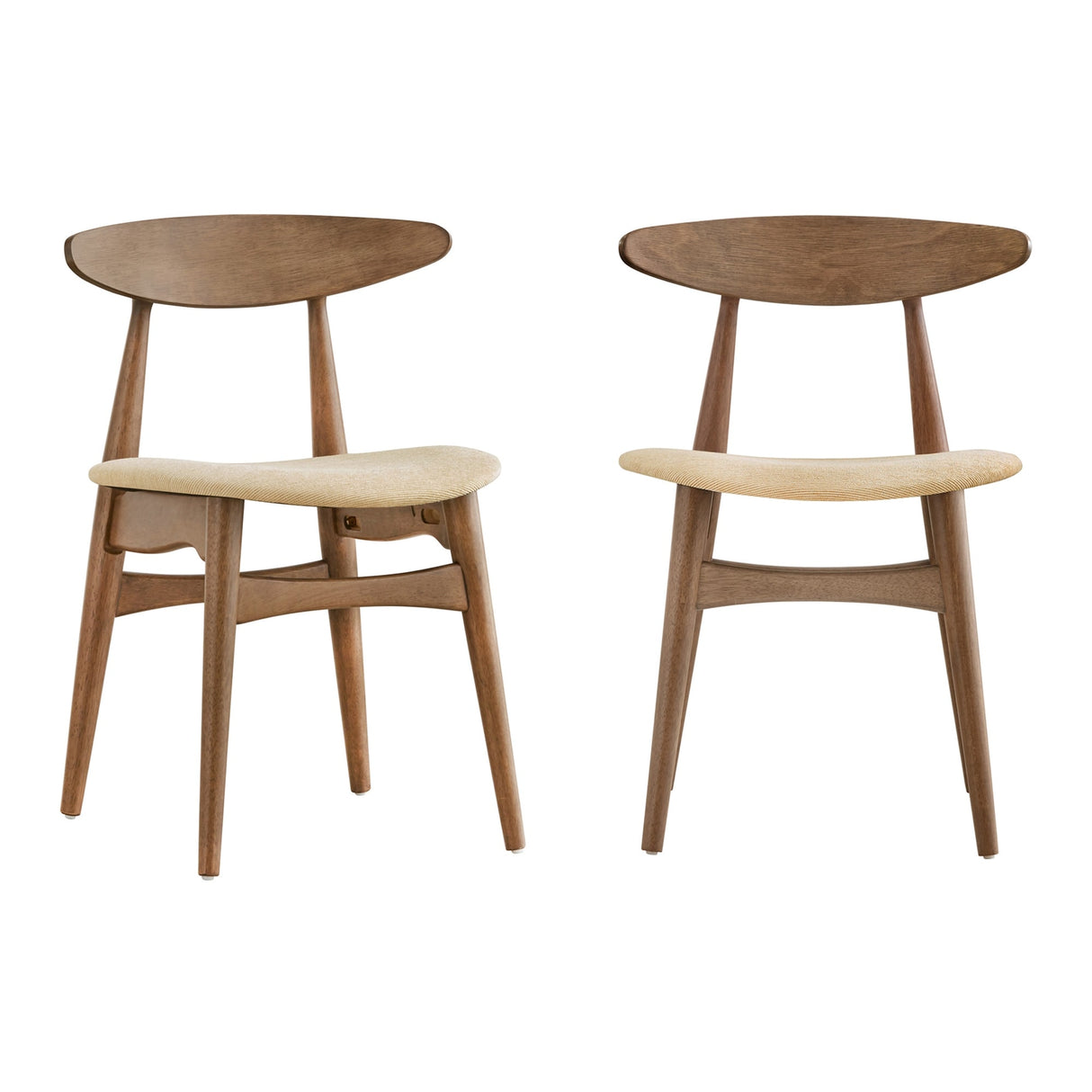 Sylvestria Mid-Century Walnut Finish Rectangular Dining Set