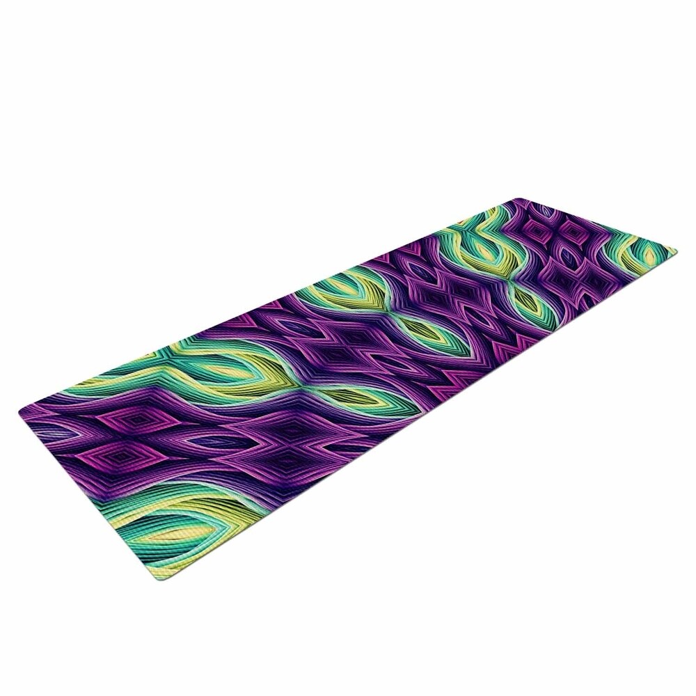 Sylvia Cook "zapped-purple" Purple Green Yoga Mat