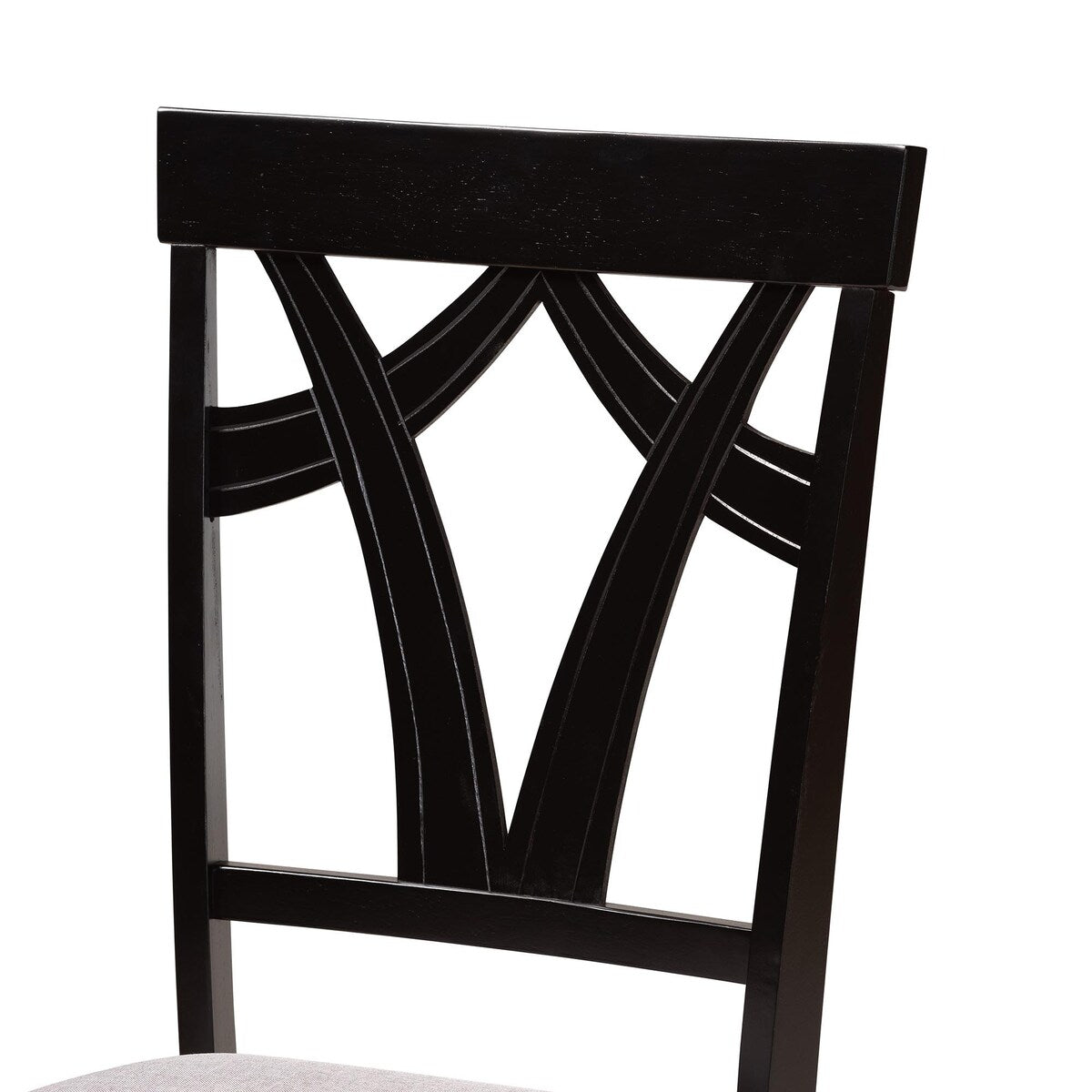 Sylvia Modern Grey Fabric and Dark Brown Finished Wood 7-Piece Dining Set