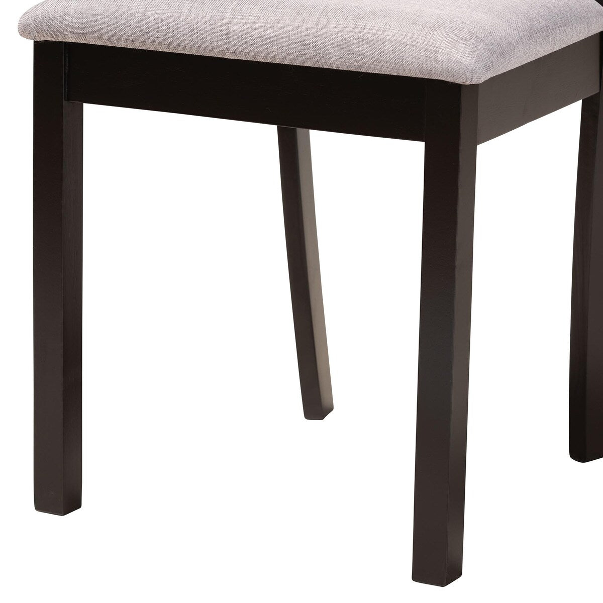Sylvia Modern Grey Fabric and Dark Brown Finished Wood 7-Piece Dining Set