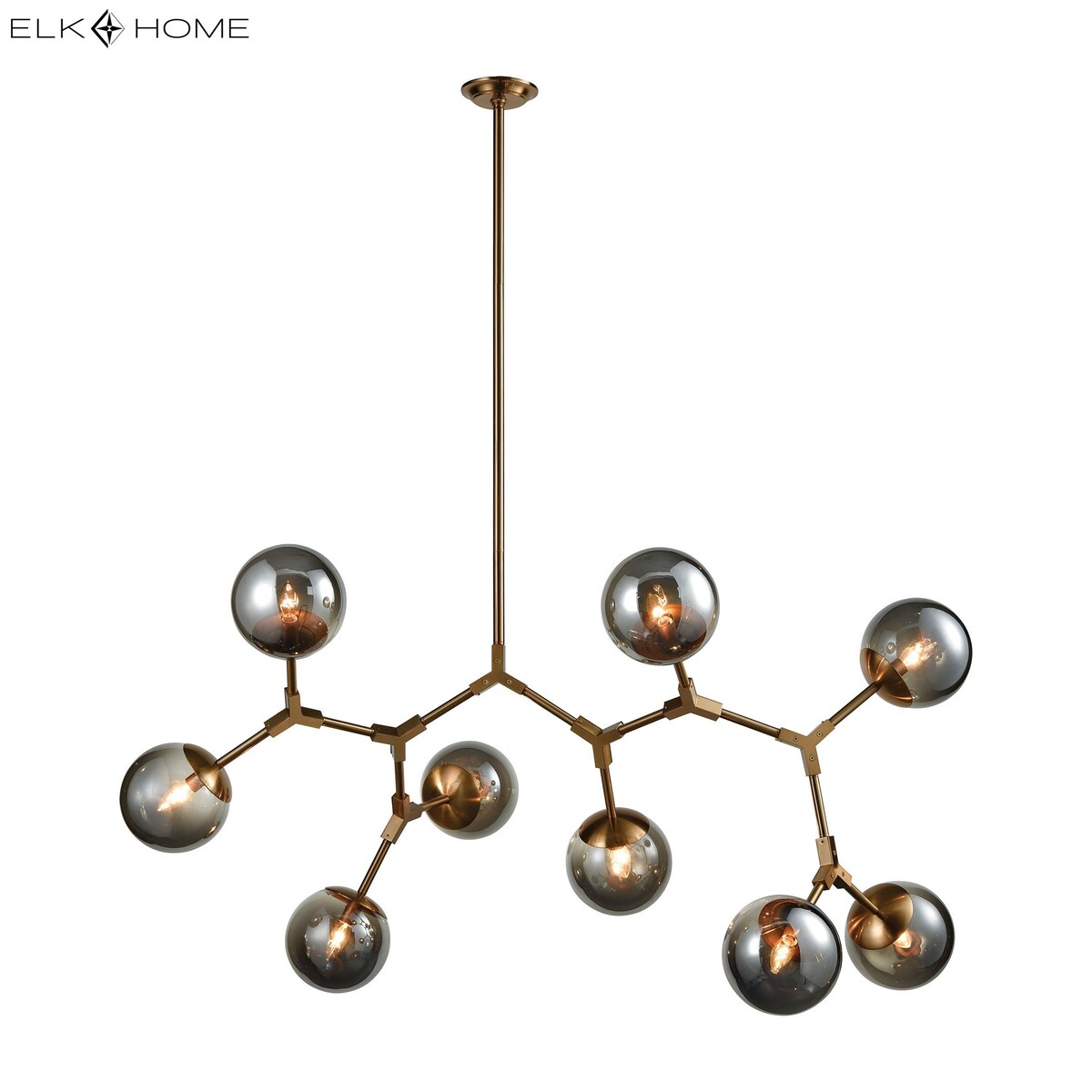 Synapse 60'' Wide 9-Light Linear Chandelier - Aged Brass