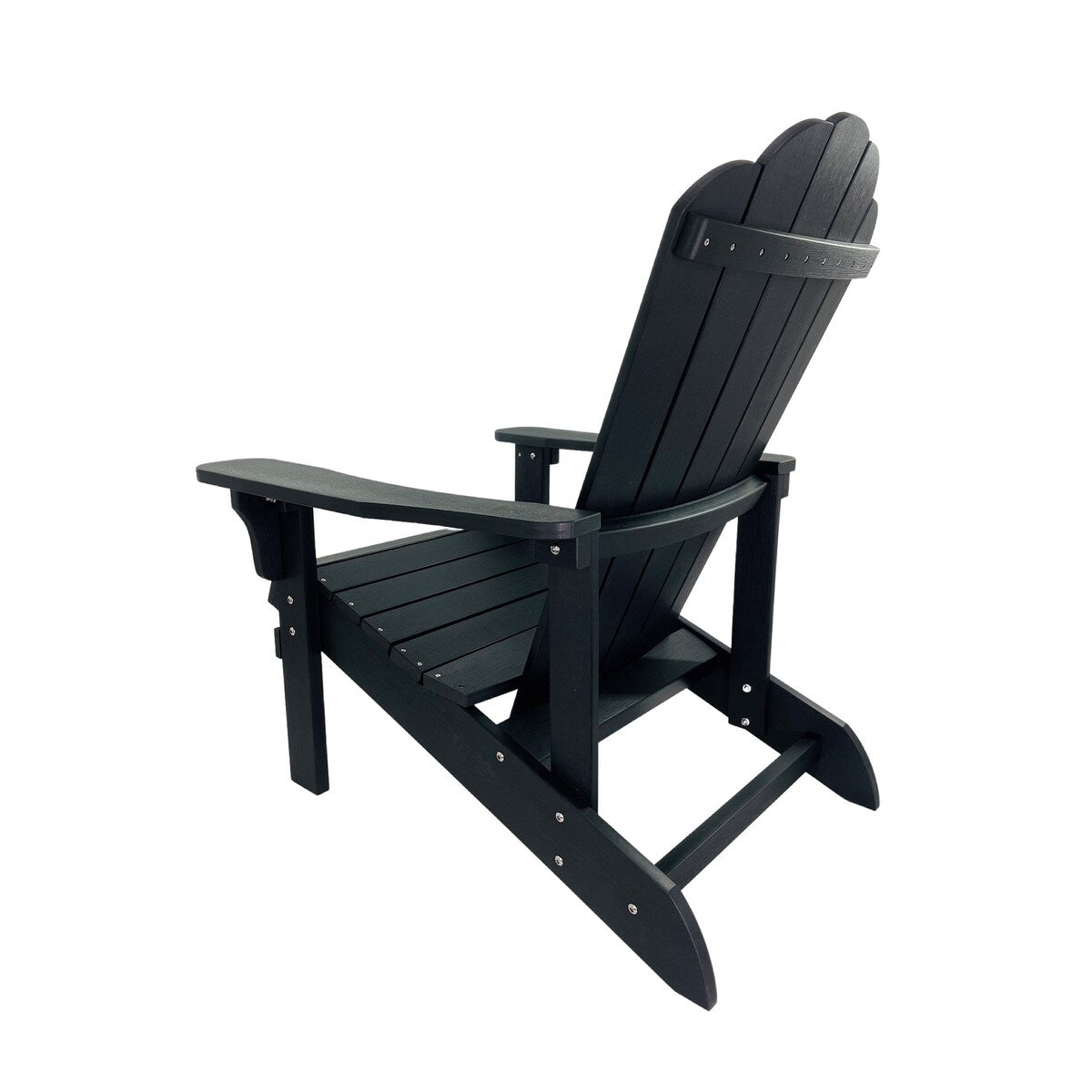 Synthetic Wood Adirondack Chair Black - 29.5"W x 34"D x 36.5"H