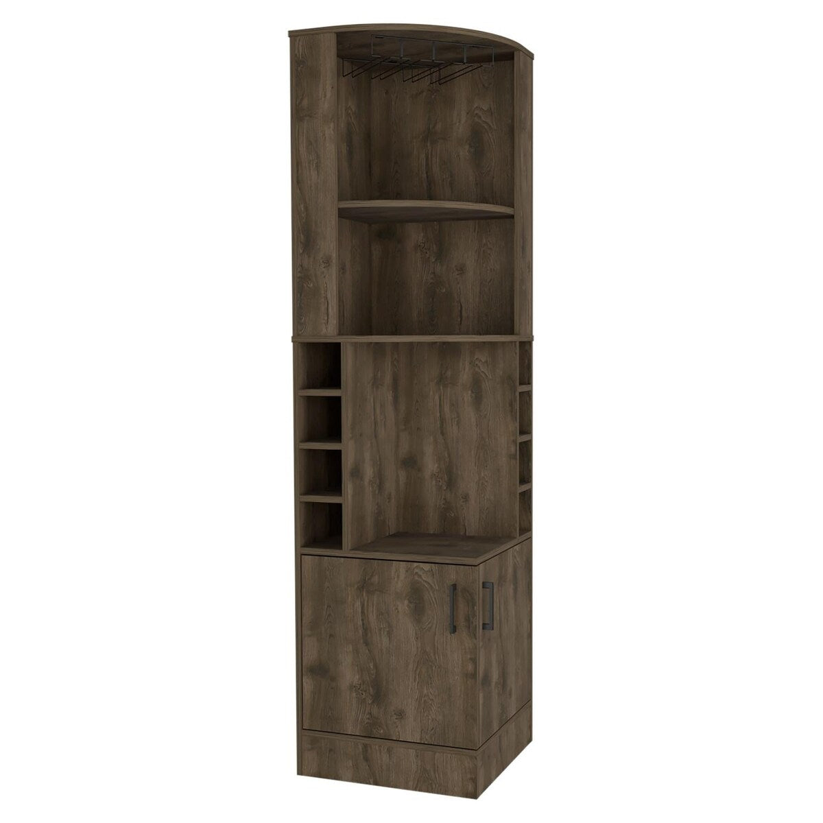 Syrah Corner Bar Cabinet, Double Door, Two Open Shelves