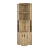 Syrah Corner Bar Cabinet, Double Door, Two Open Shelves