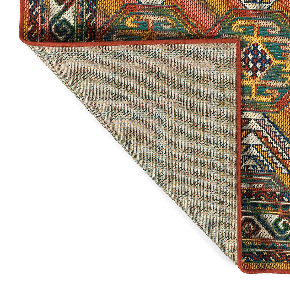 Lee Boulevard Collection Orange Machine Made Indoor/Outdoor Area Rug