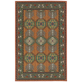 Lee Boulevard Collection Orange Machine Made Indoor/Outdoor Area Rug