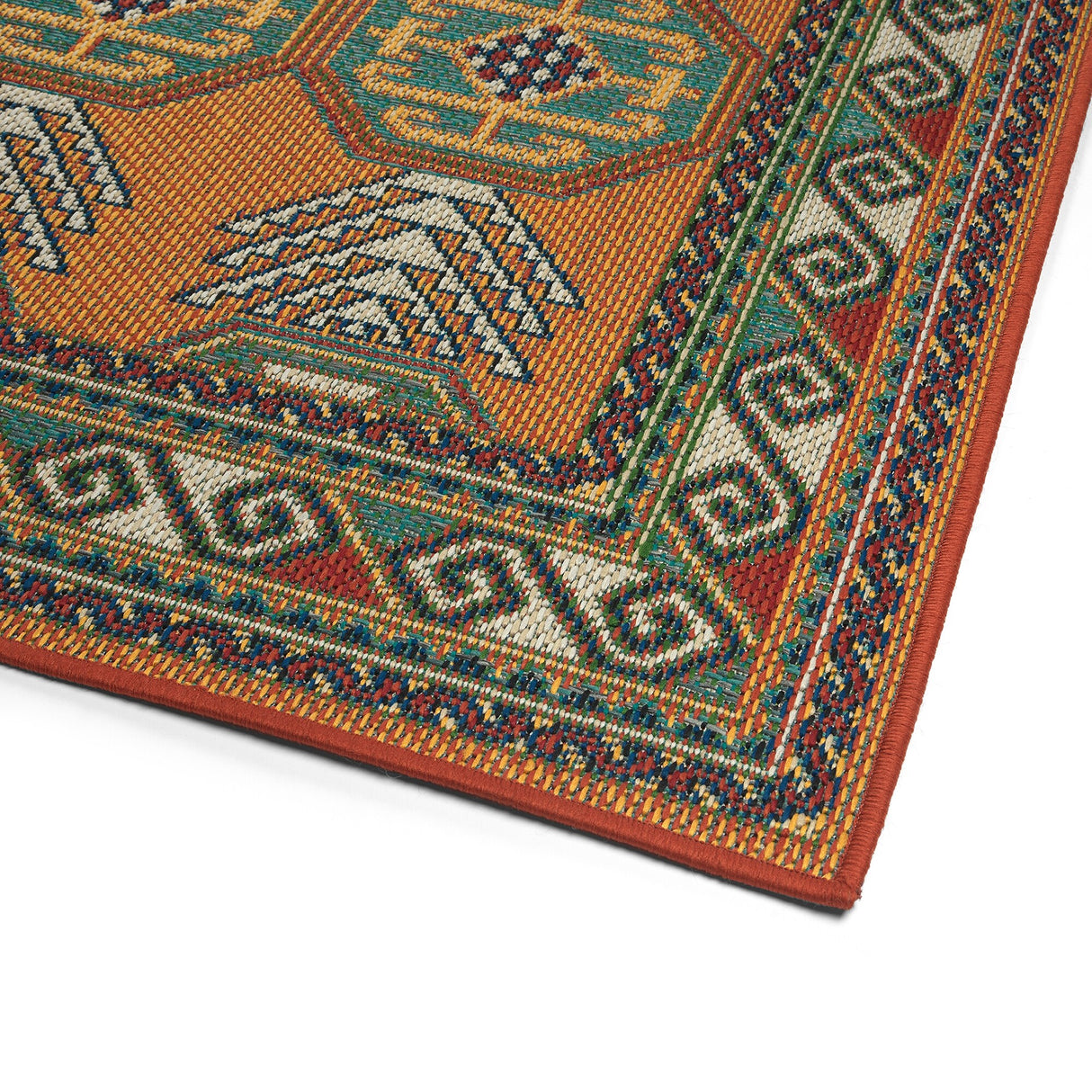 Lee Boulevard Collection Orange Machine Made Indoor/Outdoor Area Rug