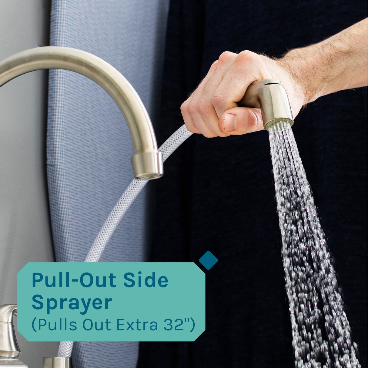 TEHILA Utility Sink Laundry Tub with Gooseneck Faucet and Side Sprayer